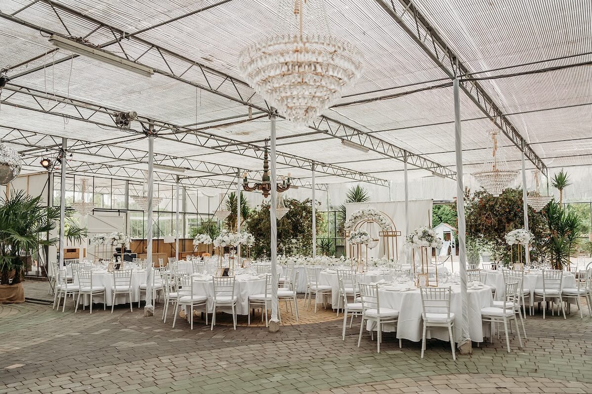 Arche Moorhof Glashaus Hochzeitsdinner